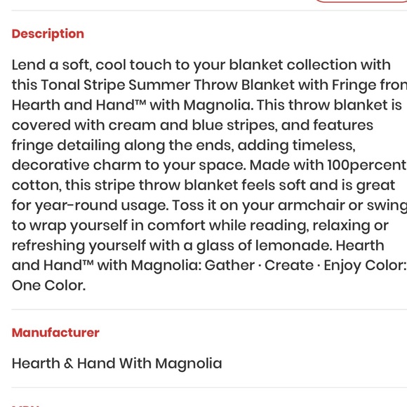 HEARTH&HAND trow blanket - Picture 2 of 4